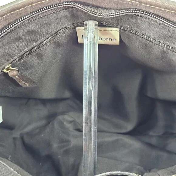 Liz Claiborne Vintage Taupe Faux Leather Hobo  Shoulder Bag - Picture 12 of 16